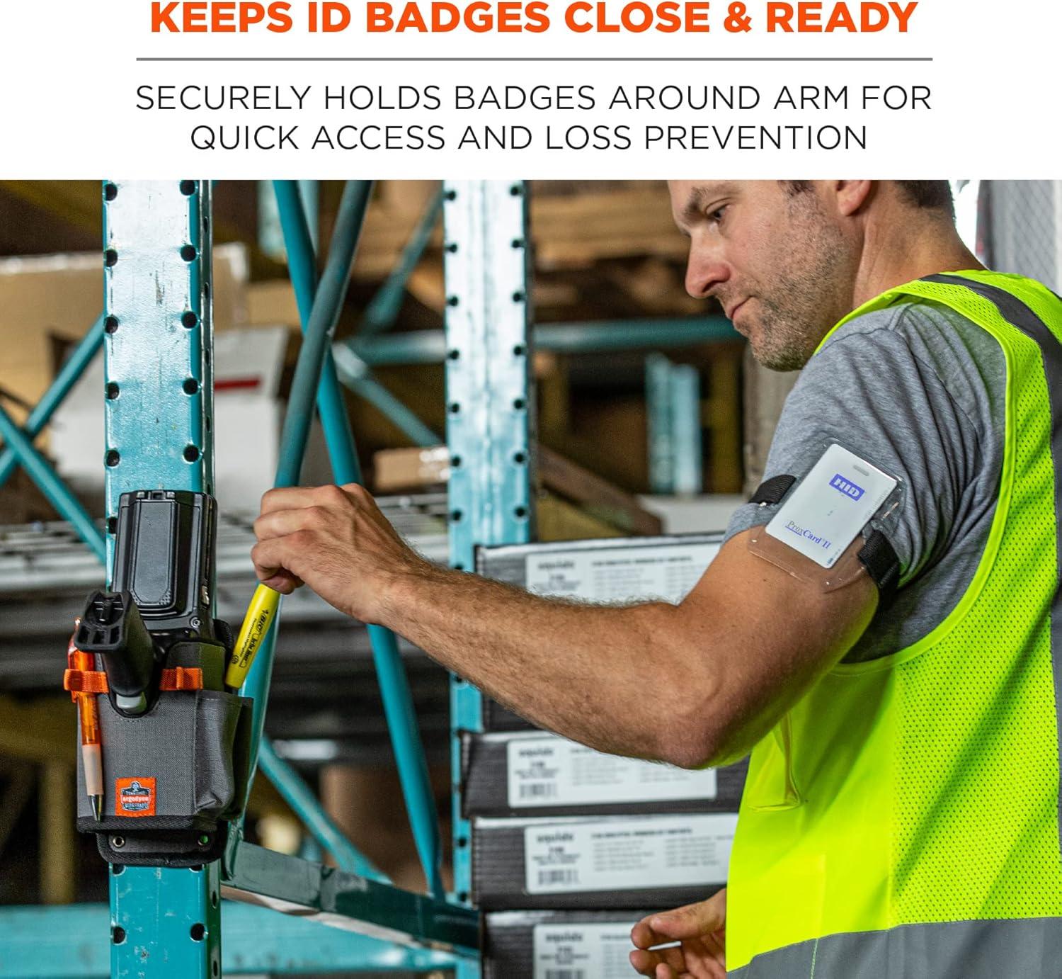 imageErgodyne Squids 3386 Vinyl Arm Band IDBadge Holder 3Pack Black