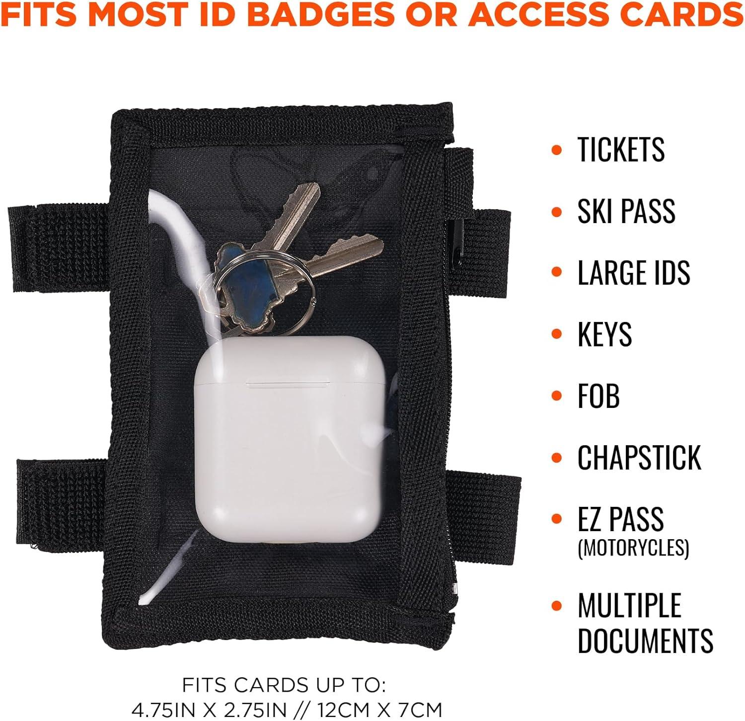 imageErgodyne Squids 3387 Arm Band with Large IDBadge Holder Dual Straps Zipper ClosureDual Band ID Holder with Zipper