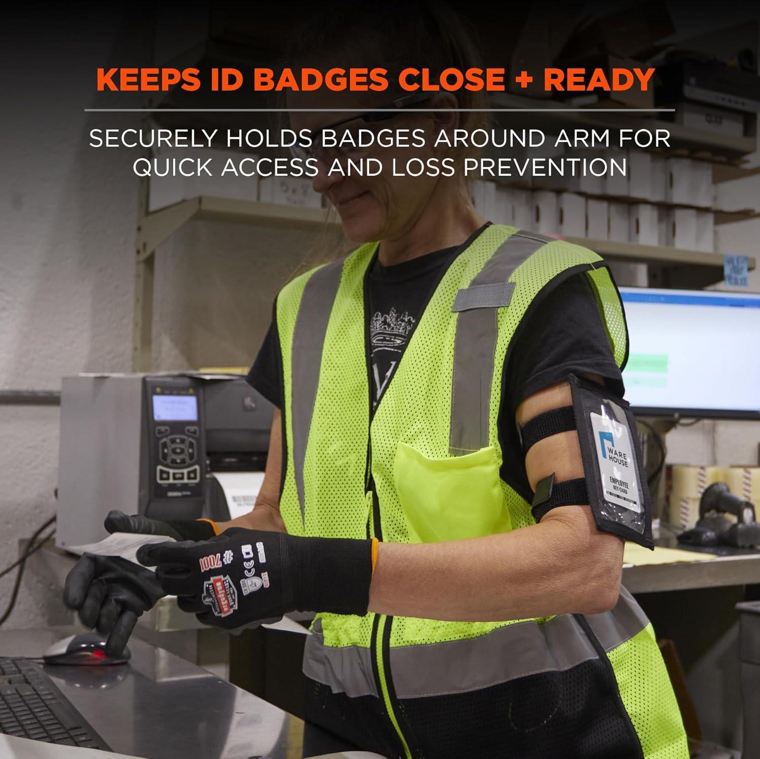 imageErgodyne Squids 3387 Arm Band with Large IDBadge Holder Dual Straps Zipper ClosureDual Band ID Holder with Zipper