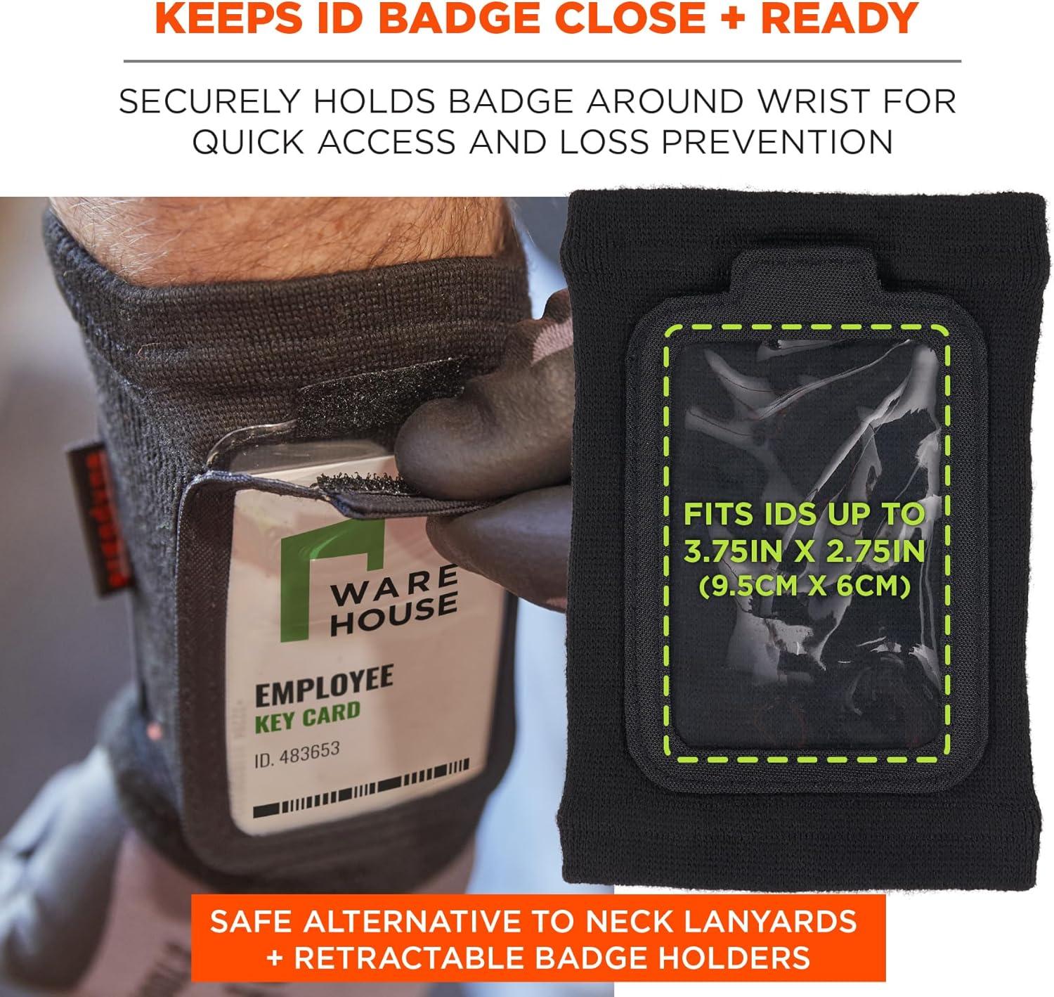 imageErgodyne Squids 3388 Wrist Id Badge Holder Small Storage PocketBlack