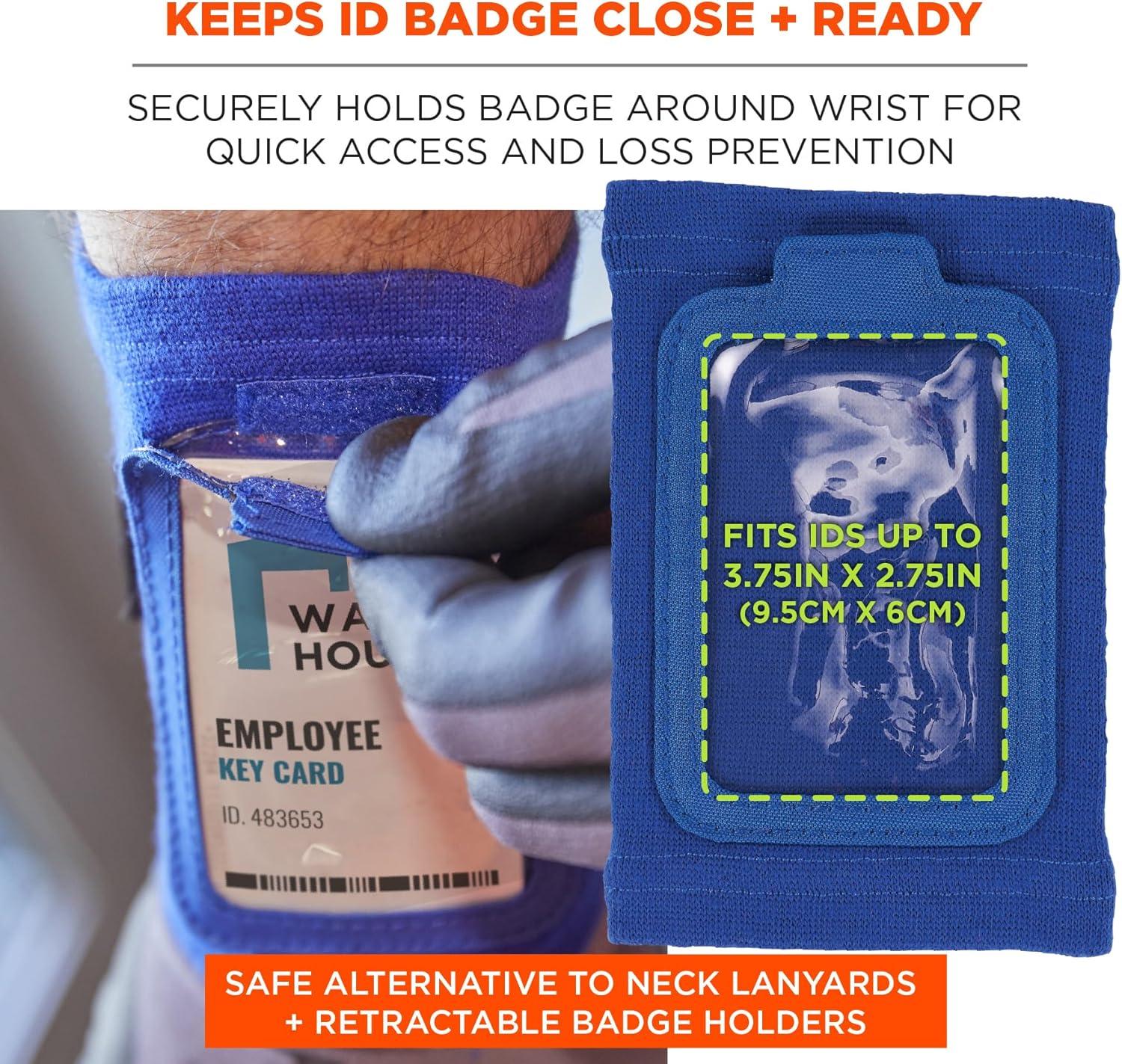 imageErgodyne Squids 3388 Wrist Id Badge Holder Small Storage PocketBlue