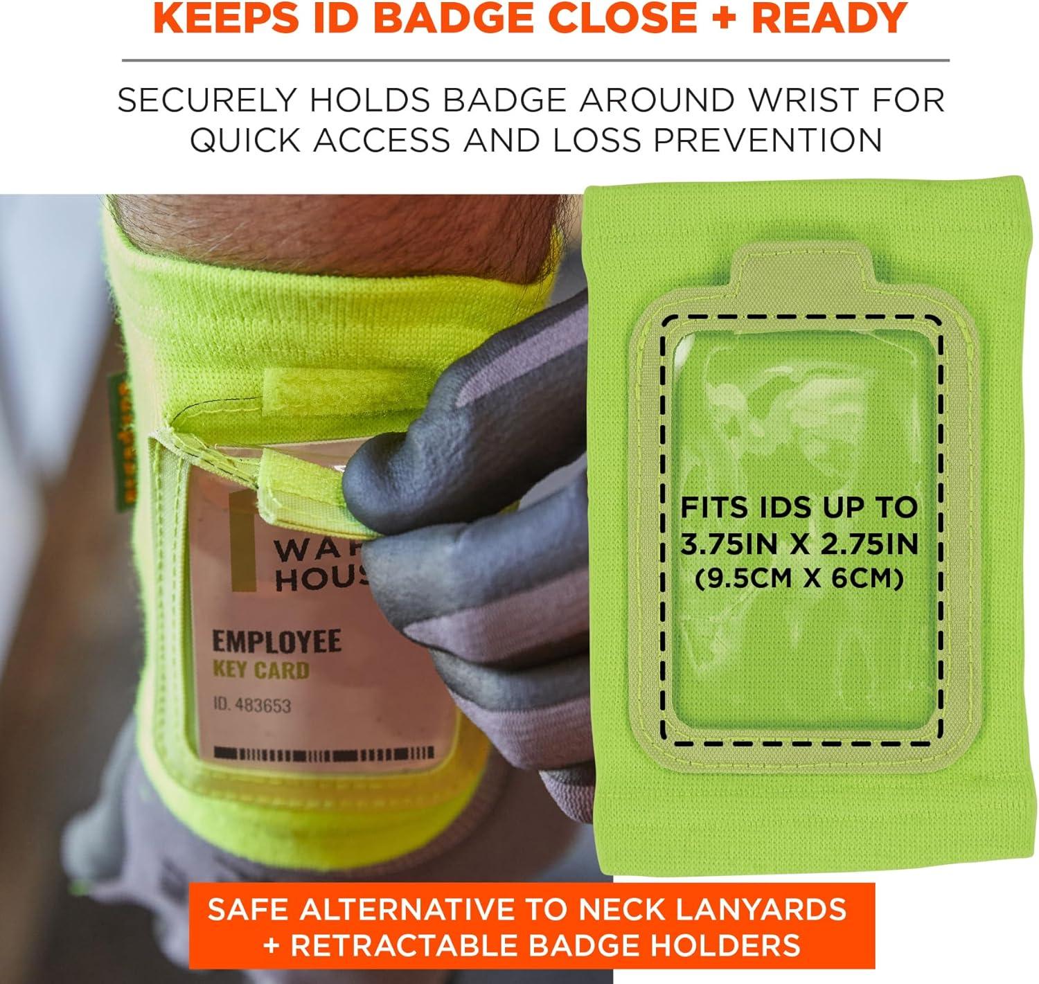 imageErgodyne Squids 3388 Wrist Id Badge Holder Small Storage PocketLime