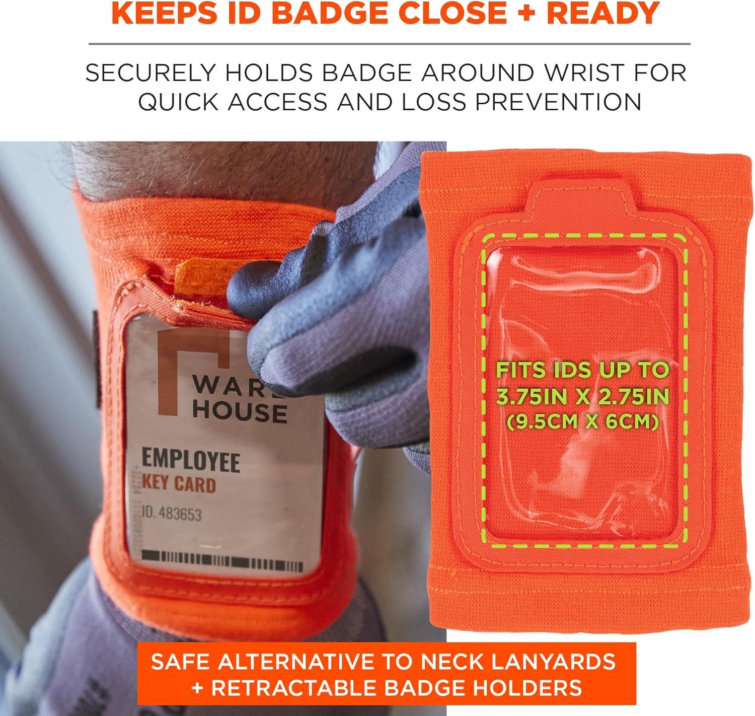 imageErgodyne Squids 3388 Wrist Id Badge Holder Small Storage PocketOrange