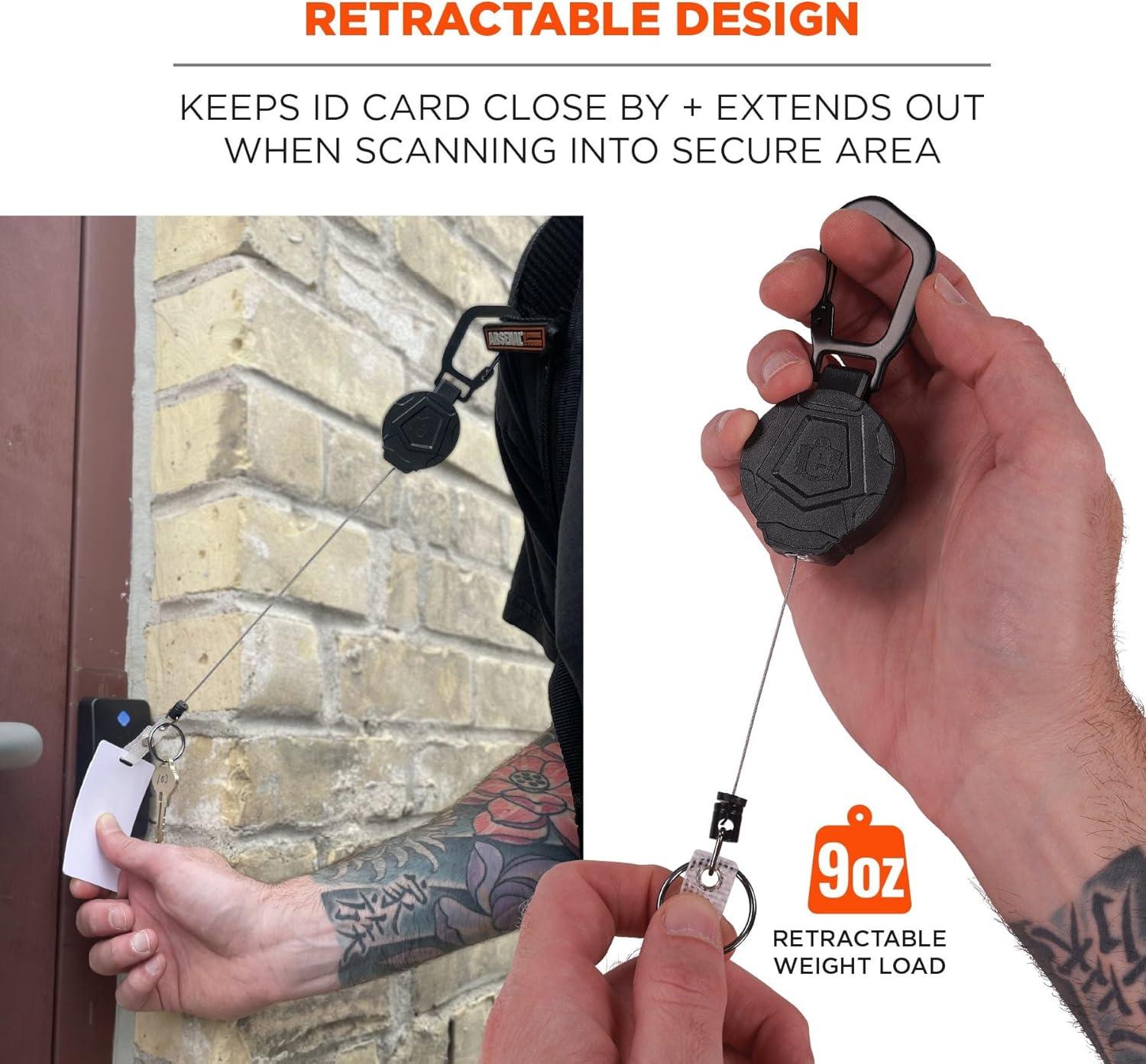 imageErgodyne Squids 3391 Retractable ID Badge Reel with Clip  3701 SelfAdhesive Mounts for Phones Cameras Compatible with Squids 3151 Snap Hook Coil Lanyard