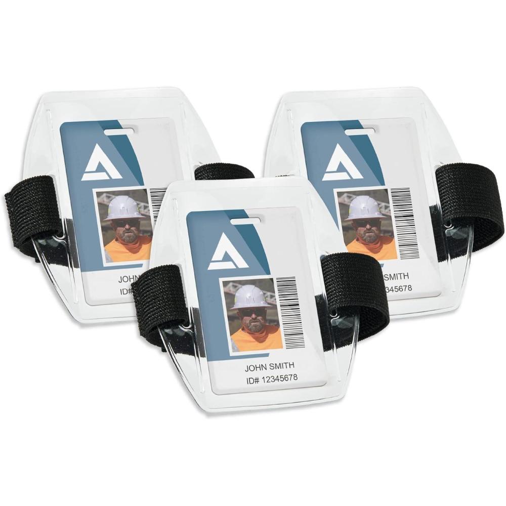 imageErgodyne Squids 3386 Vinyl Arm Band IDBadge Holder 3Pack Black