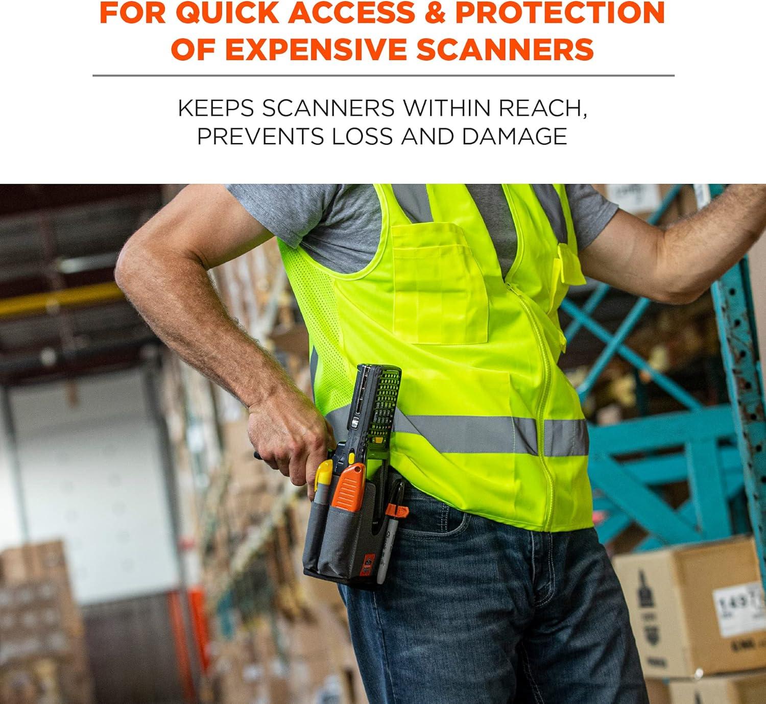 imageErgodyne Squids 5541 Barcode Scanner Holster Pouch for Gun Grip Mobile Computers Holder for Handheld Bar Code Scanners Belt Clip Attachment SmallSmall