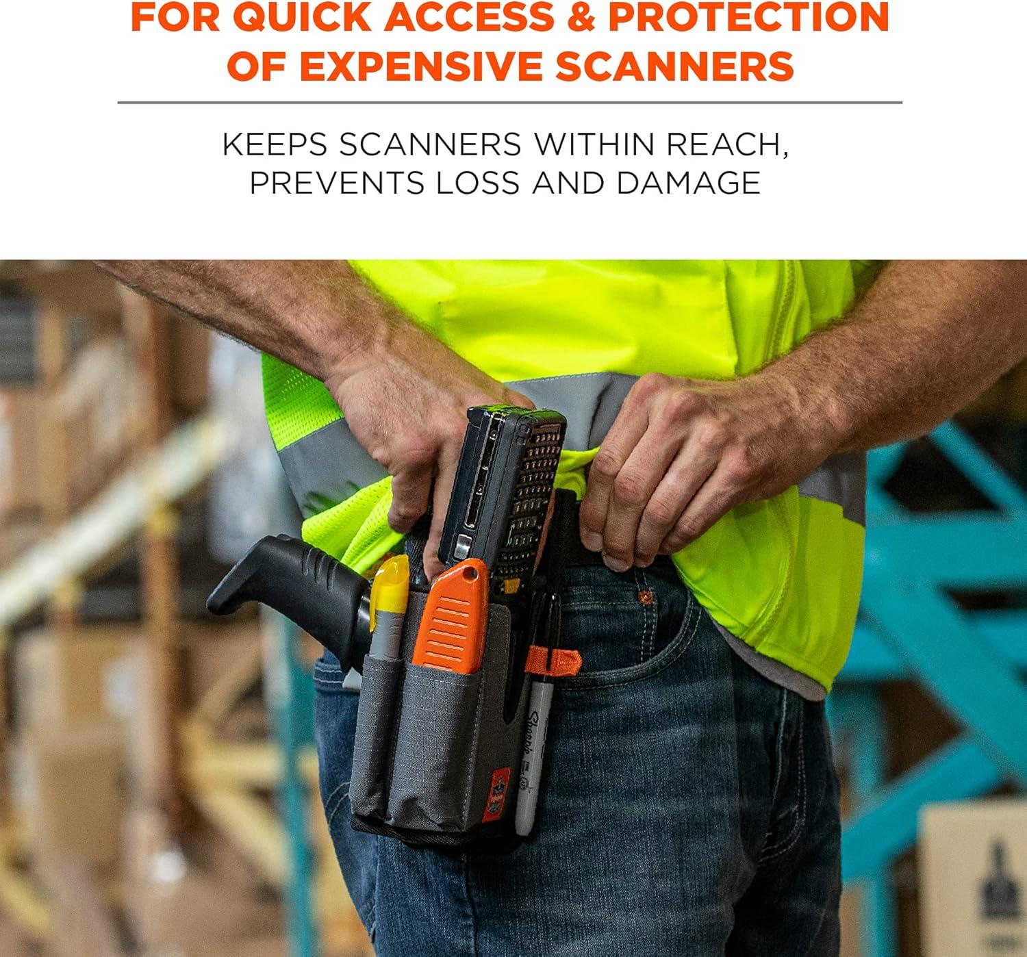 imageErgodyne Squids 5541 Barcode Scanner Holster Pouch for Gun Grip Mobile Computers Holder for Handheld Bar Code Scanners Belt Clip Attachment SmallSmall