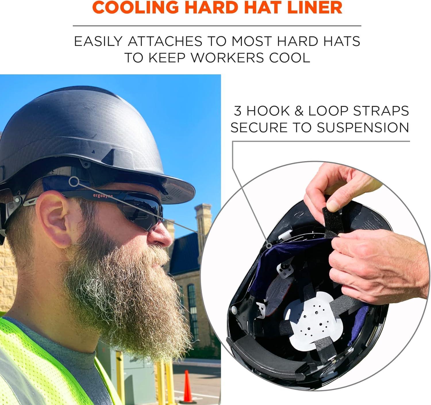 imageErgodyne ChillIts 6716 Evaporative Polymer Cooling Interior Hard Hat Liner Solid Blue One Size1 Count Pack of 1