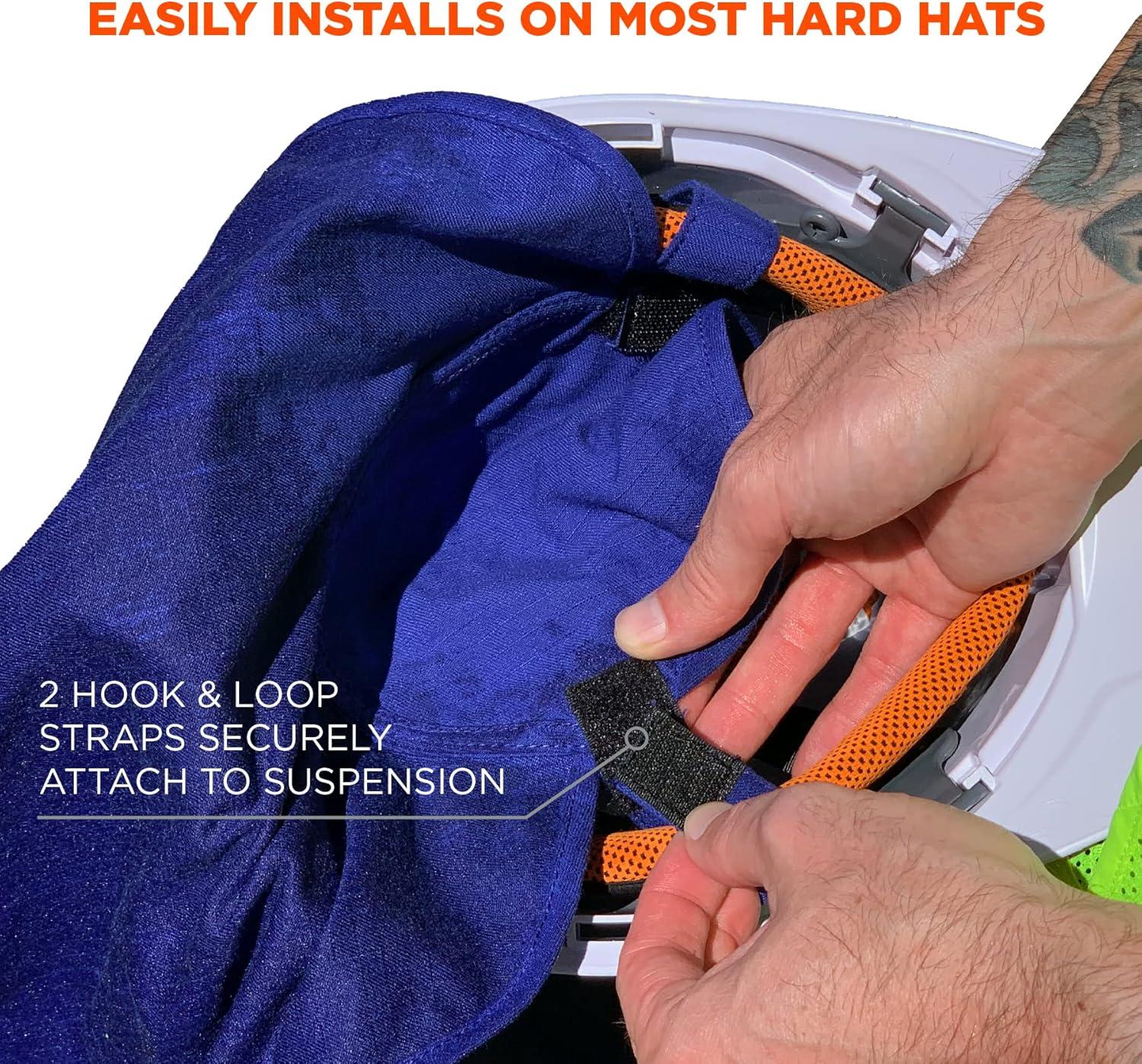 imageErgodyne ChillIts 6716 Evaporative Polymer Cooling Interior Hard Hat Liner Solid Blue One Size1 Count Pack of 2