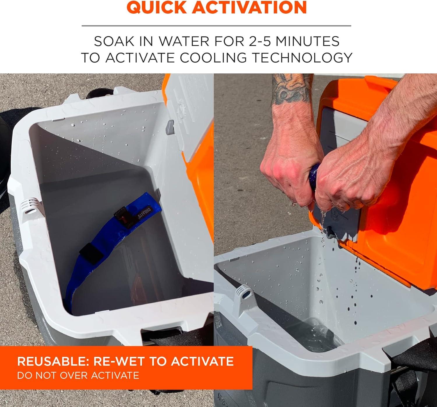 imageErgodyne ChillIts 6716 Evaporative Polymer Cooling Interior Hard Hat Liner Solid Blue One Size1 Count Pack of 2