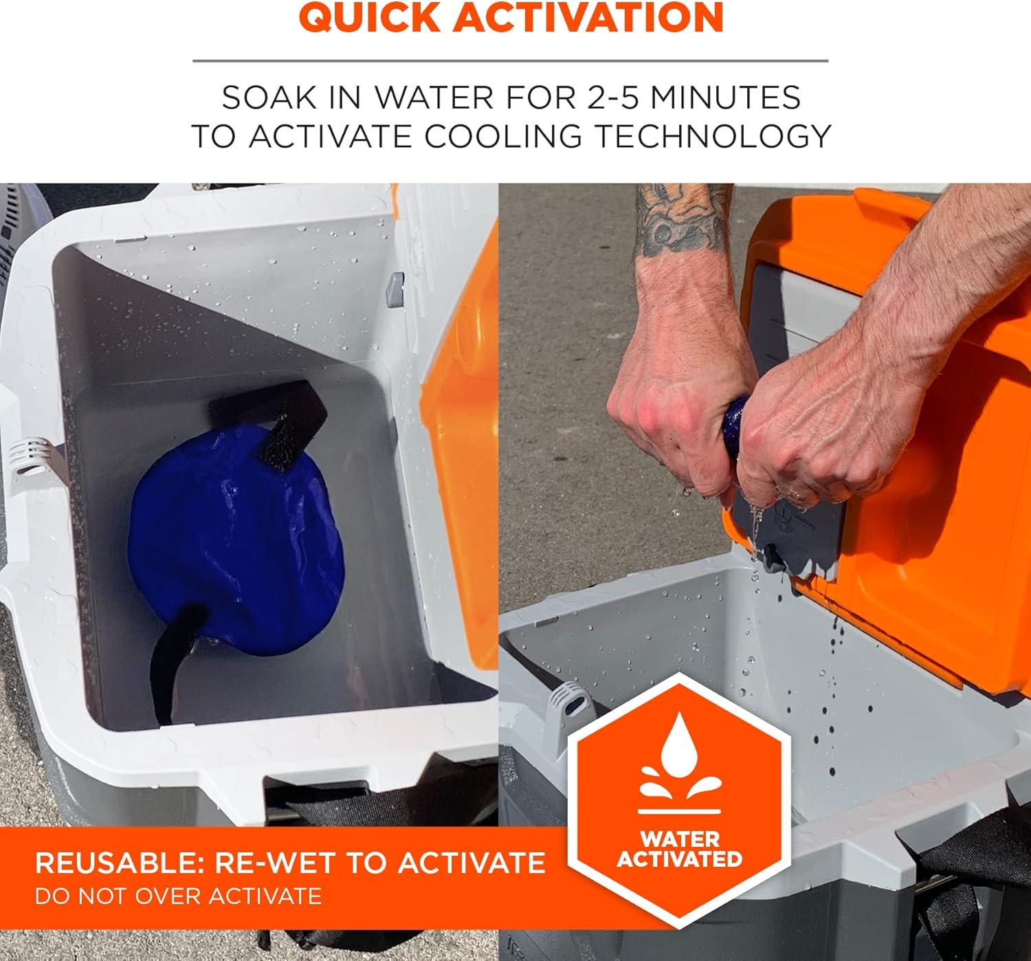 imageErgodyne ChillIts 6716 Evaporative Polymer Cooling Interior Hard Hat Liner Solid Blue One Size1 Count Pack of 2