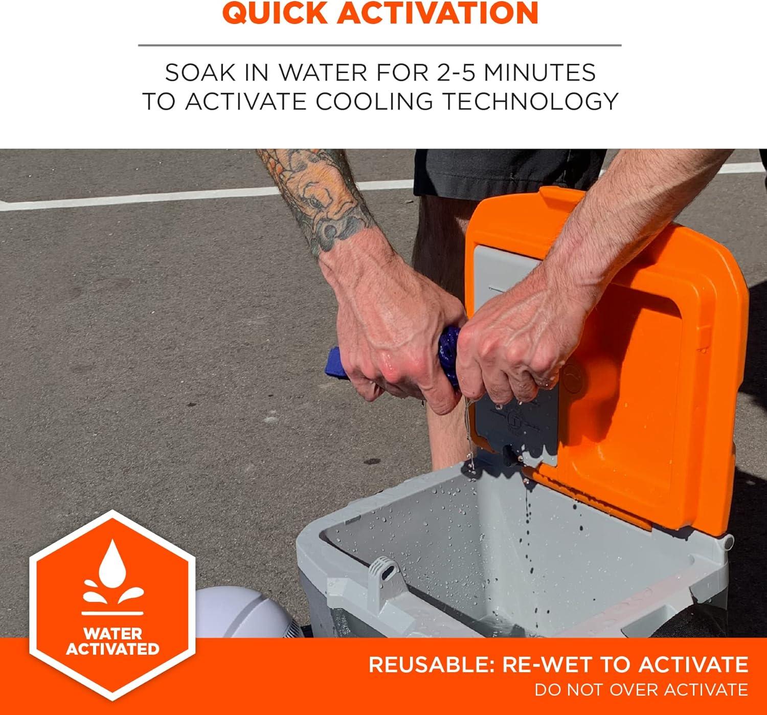 imageErgodyne ChillIts 6716 Evaporative Polymer Cooling Interior Hard Hat Liner Solid Blue One Size1 Count Pack of 2