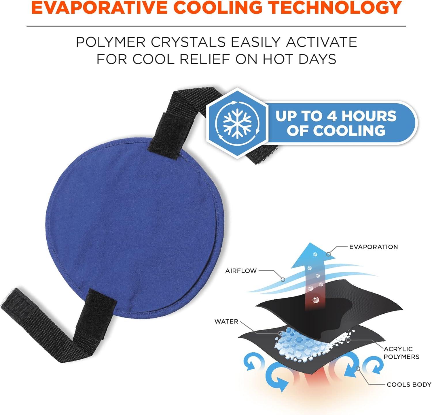 imageErgodyne ChillIts 6716 Evaporative Polymer Cooling Interior Hard Hat Liner Solid Blue One Size1 Count Pack of 2