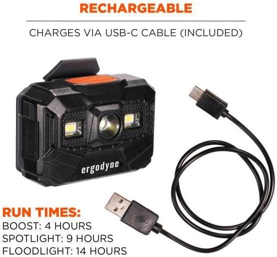 imageErgodyne Skullerz 8987 Rechargeable Headlamp with Adjustable Nylon Headband Strap