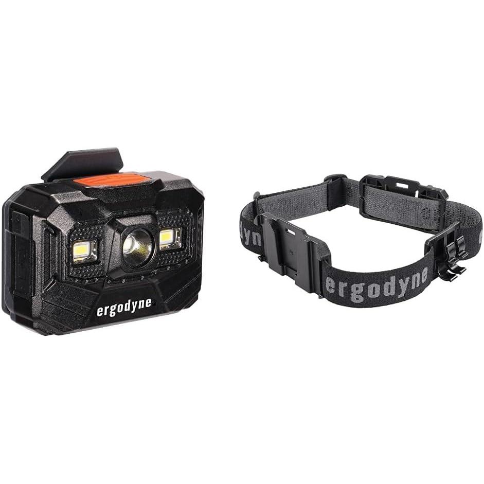 imageErgodyne Skullerz 8987 Rechargeable Headlamp with Adjustable Nylon Headband Strap