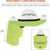 imageErgodyne Chill Its 6661 Universal Hard Hat Brim Sun Shade with Neck Flap Safety Helmet Sun ShieldLime
