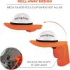 imageErgodyne Chill Its 6661 Universal Hard Hat Brim Sun Shade with Neck Flap Safety Helmet Sun ShieldOrange