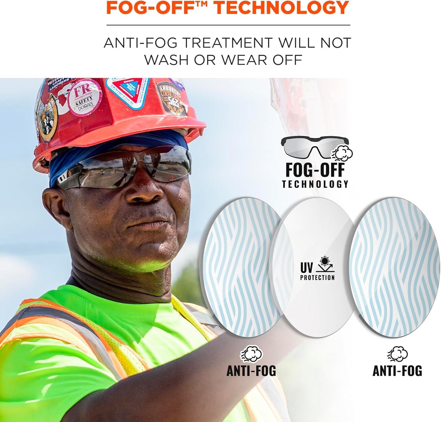 imageErgodyne  59103 Skullerz SAGA Frameless Safety Glasses Anti Fog Clear Lens Matte BlackInOutdoor Lens