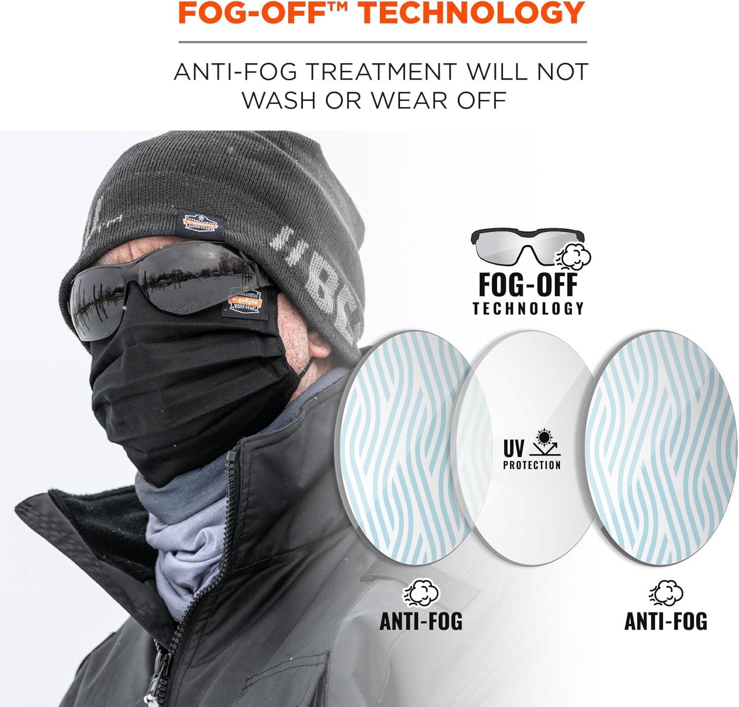 imageErgodyne  59103 Skullerz SAGA Frameless Safety Glasses Anti Fog Clear Lens Matte BlackSmoke Lens