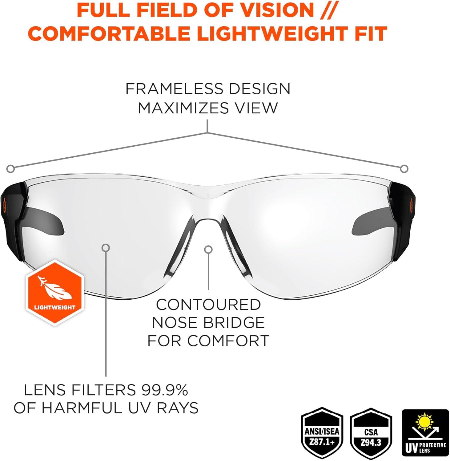 imageErgodyne Skullerz SAGA Frameless Safety GlassesClear Lens