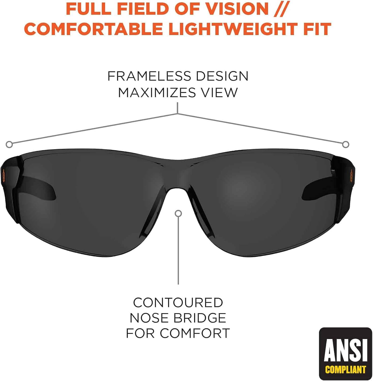 imageErgodyne Skullerz SAGA Frameless Safety Sunglasses Anti Fog Smoke Lens 3Pack