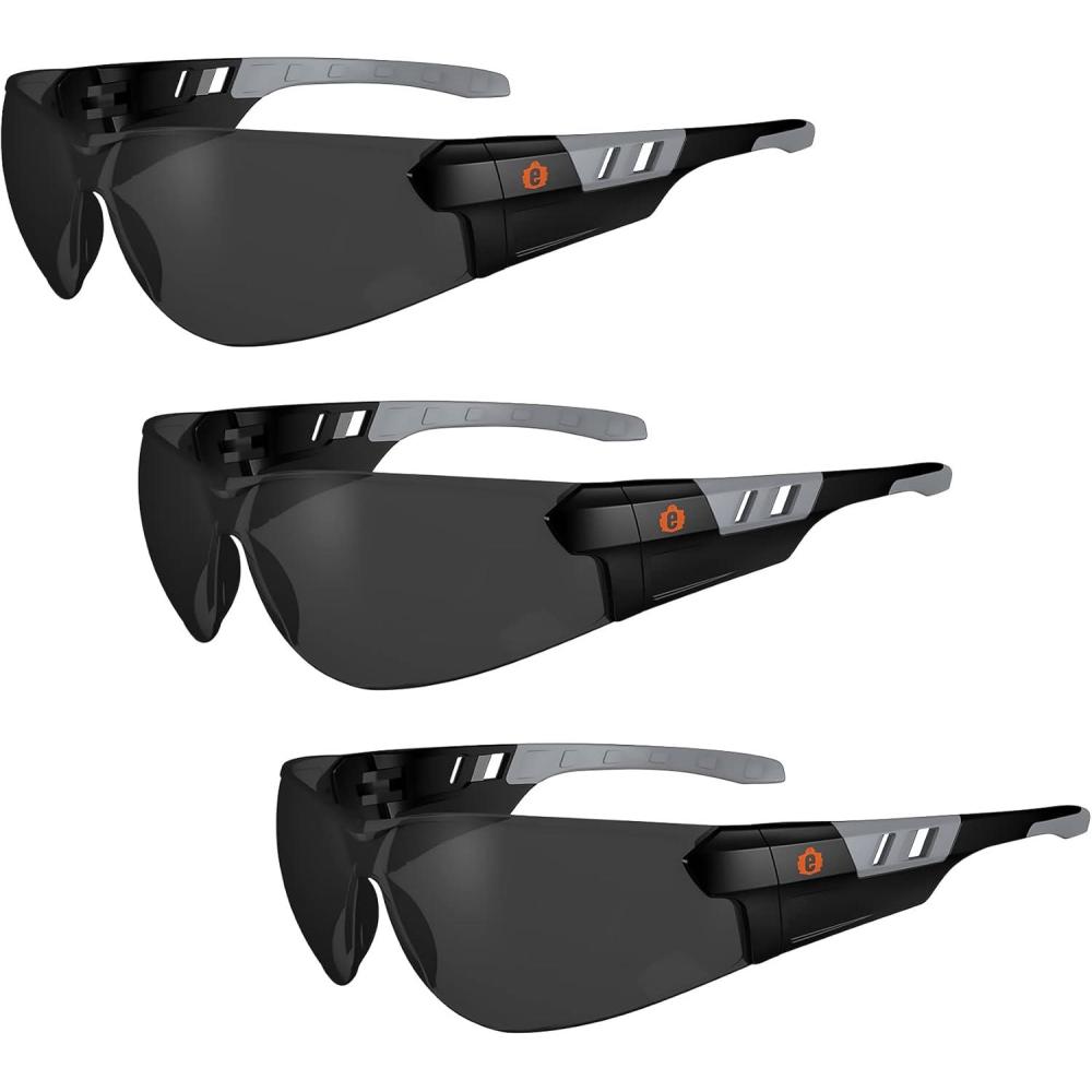 imageErgodyne Skullerz SAGA Frameless Safety Sunglasses Anti Fog Smoke Lens 3Pack