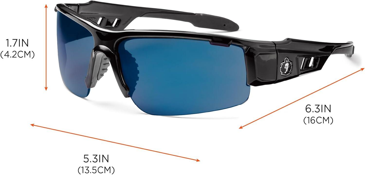 imageErgodyne Skullerz DAGR Safety GlassesBlack Frame  Blue Mirror Lens