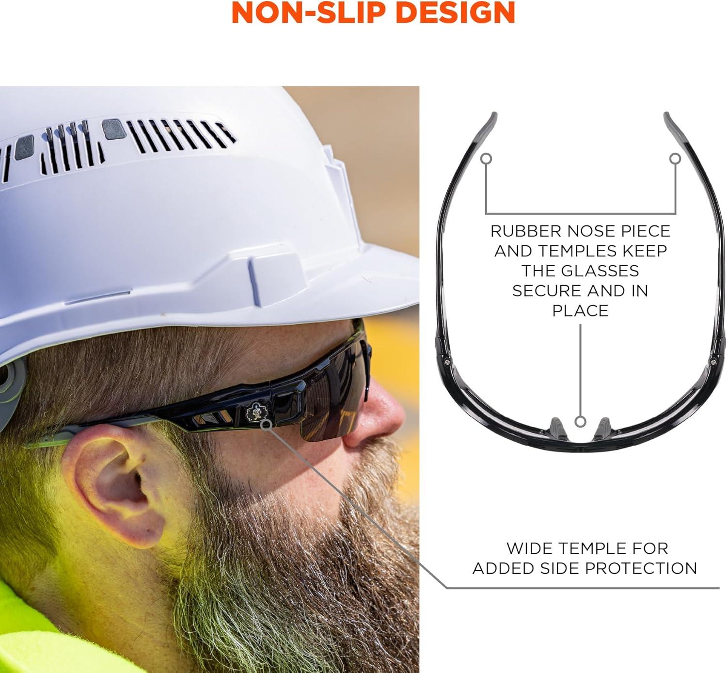 imageErgodyne Skullerz DAGR Safety GlassesBlack Frame  Blue Mirror Lens