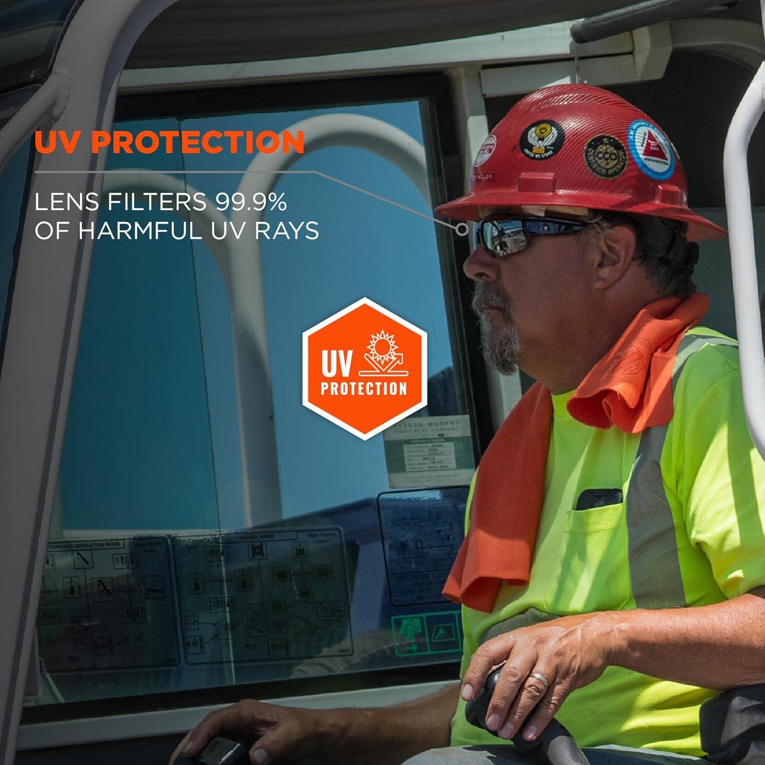 imageErgodyne Skullerz DAGR Safety GlassesBlack Frame  Blue Mirror Lens