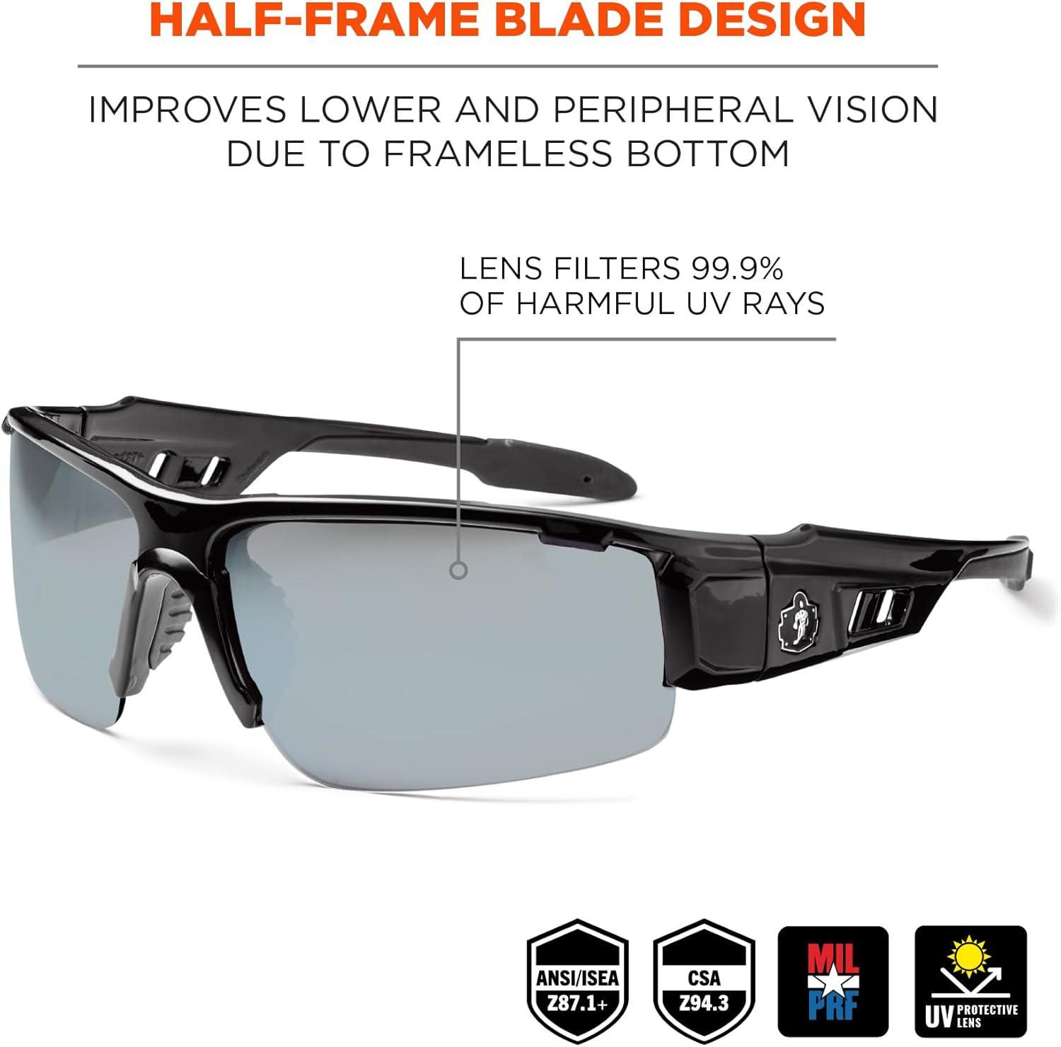 imageErgodyne Skullerz DAGR Safety GlassesBlack Frame  Silver Mirror Lens