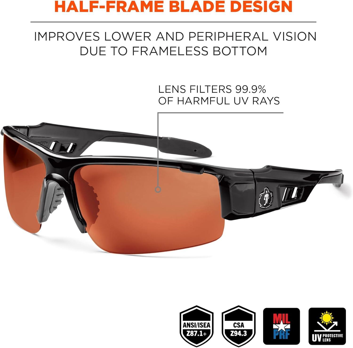 imageErgodyne Skullerz DAGR Safety GlassesBlack Frame copper Lens