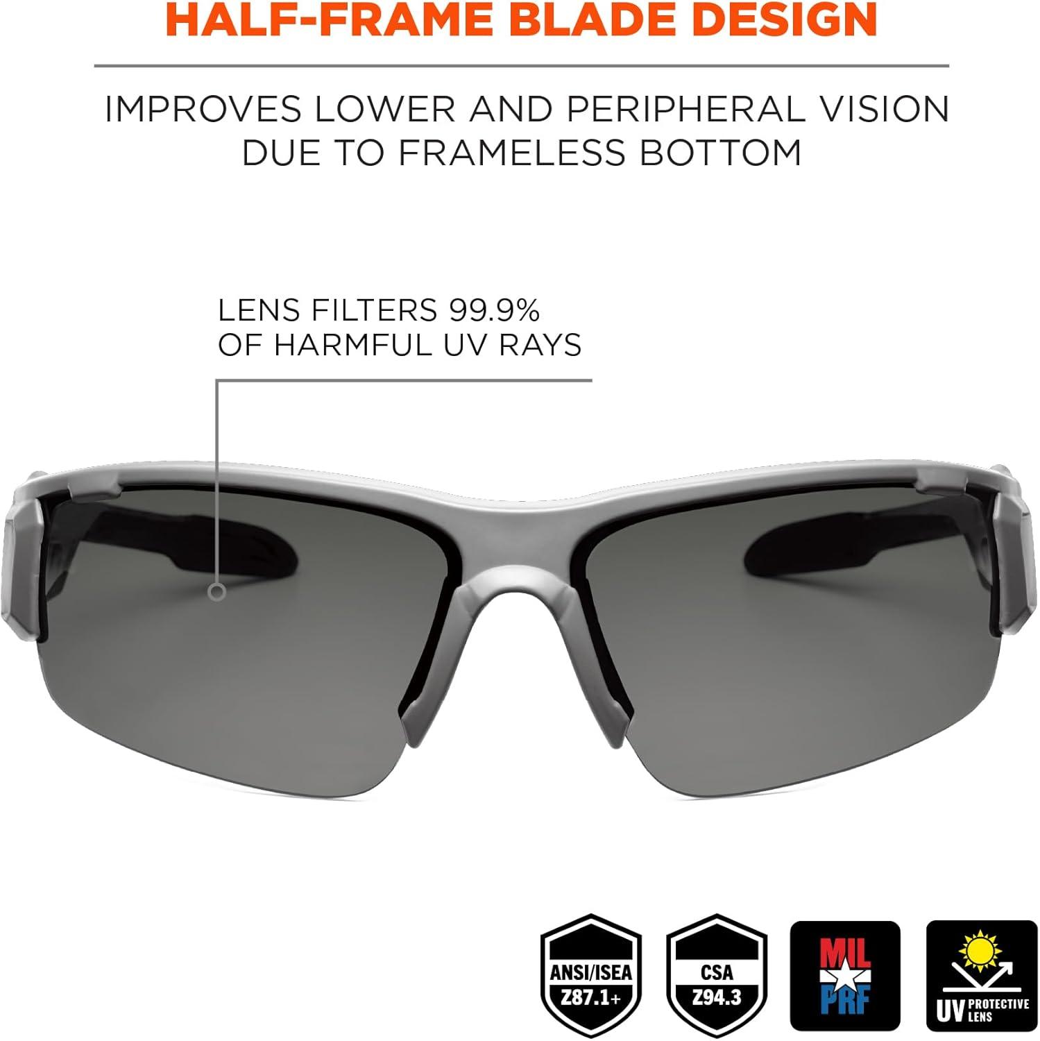 imageErgodyne Skullerz DAGR Safety GlassesMatte Gray Frame  Smoke Lens