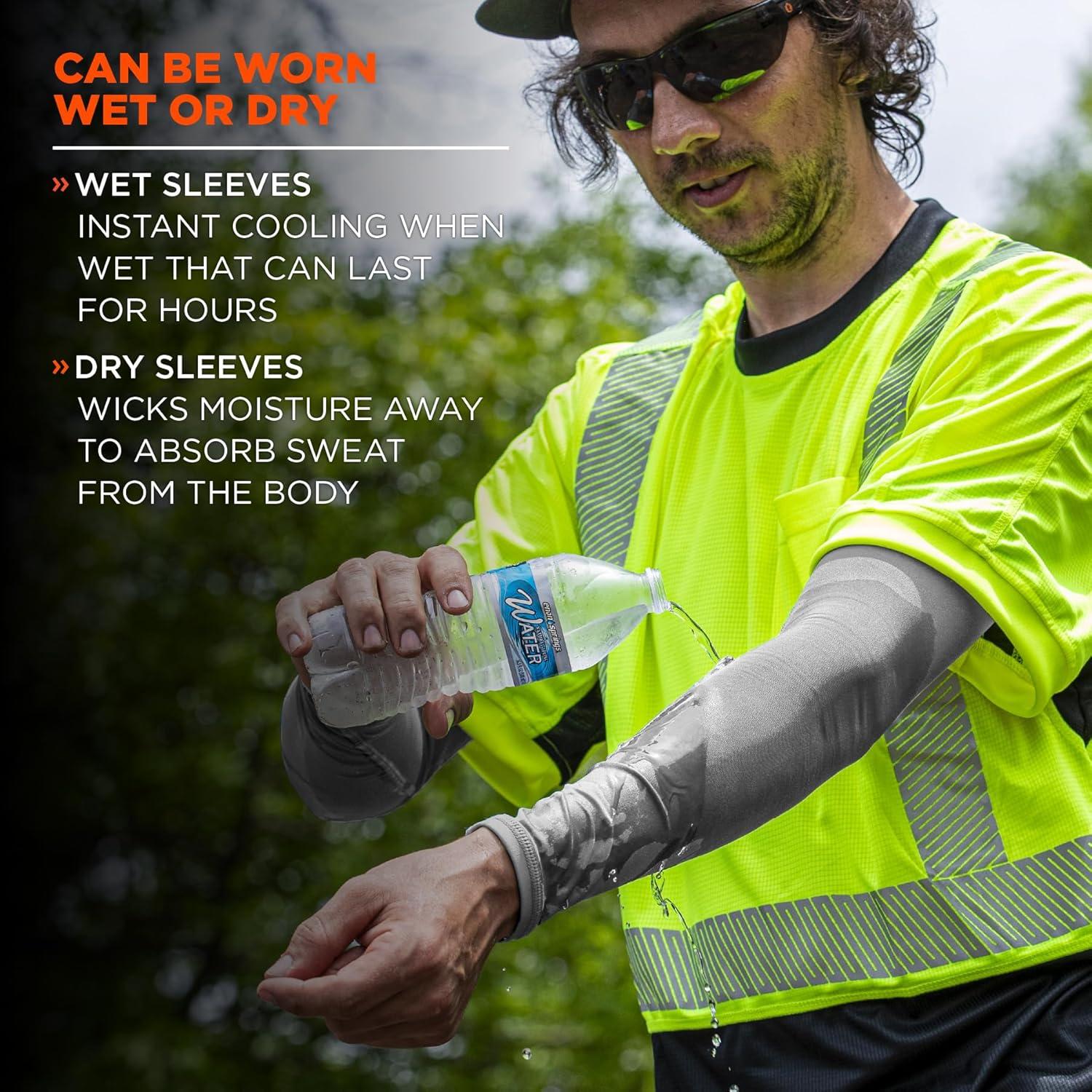 imageErgodyne Chill Its 6690 Cooling Arm Sleeves Sized for Men and Women UPF 50 Sun ProtectionGray