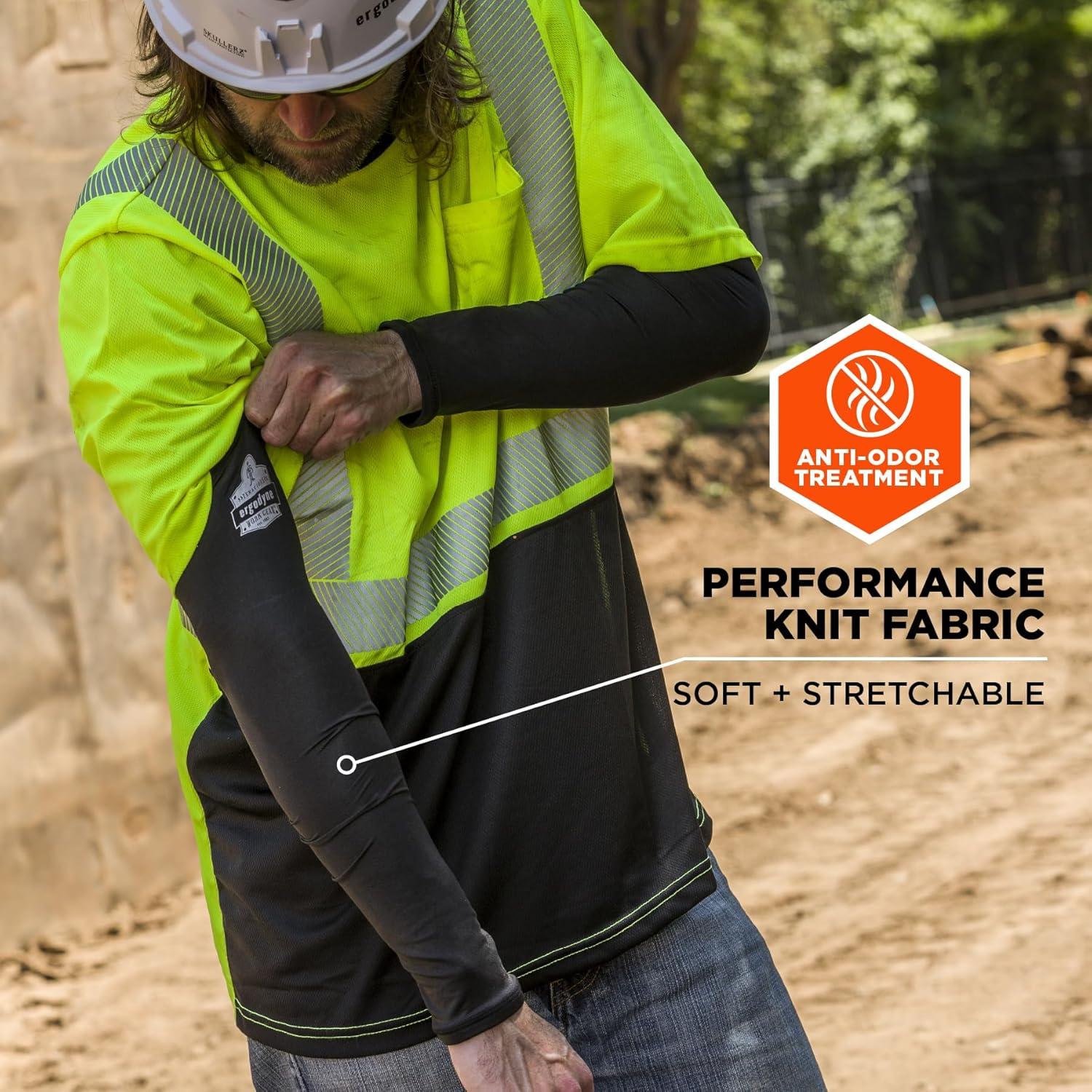 imageErgodyne ChillIts 6691 Cooling Arm Sleeves with Box Handling Forearm Grip Pair UPF 50