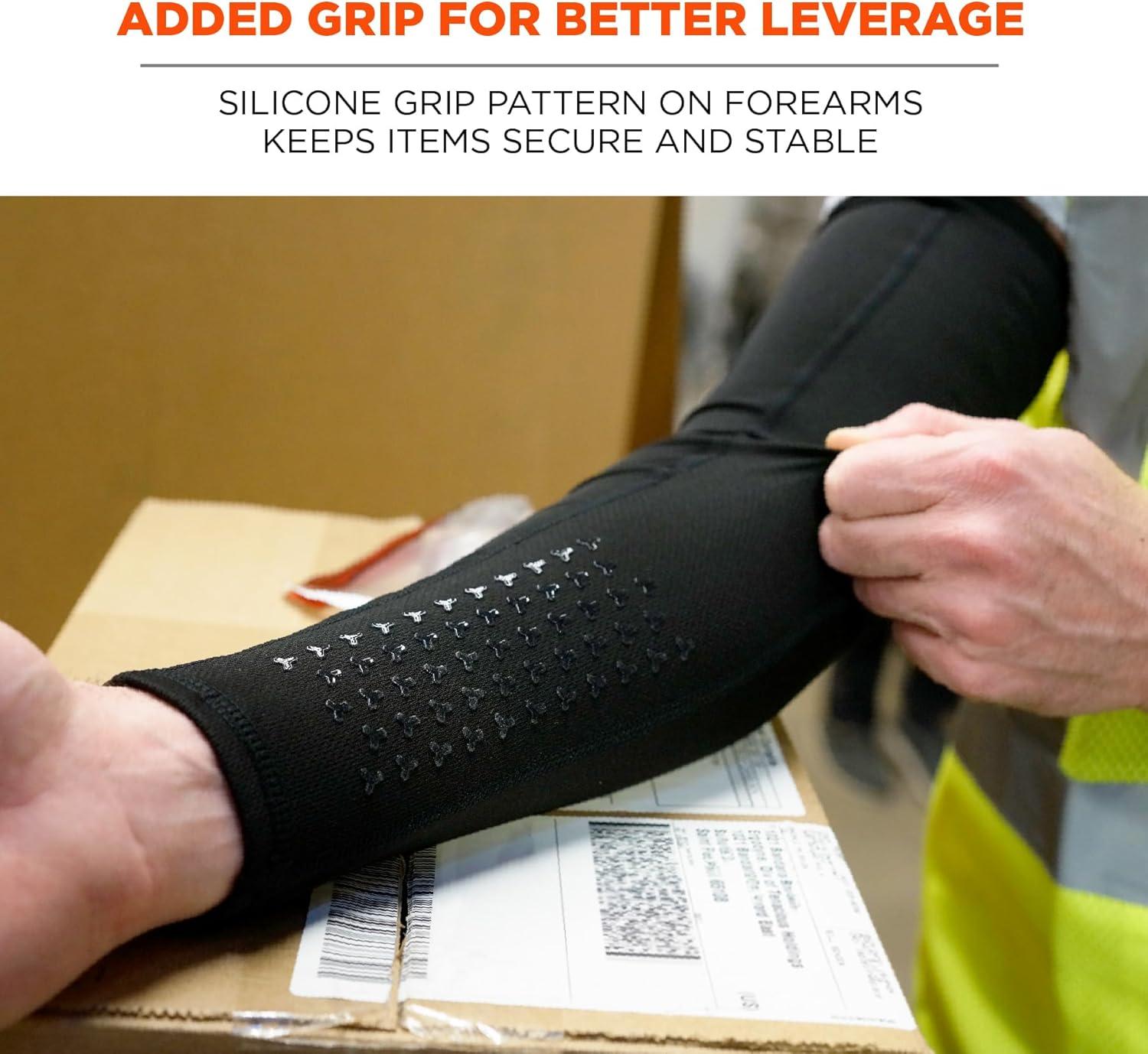 imageErgodyne ChillIts 6691 Cooling Arm Sleeves with Box Handling Forearm Grip Pair UPF 50