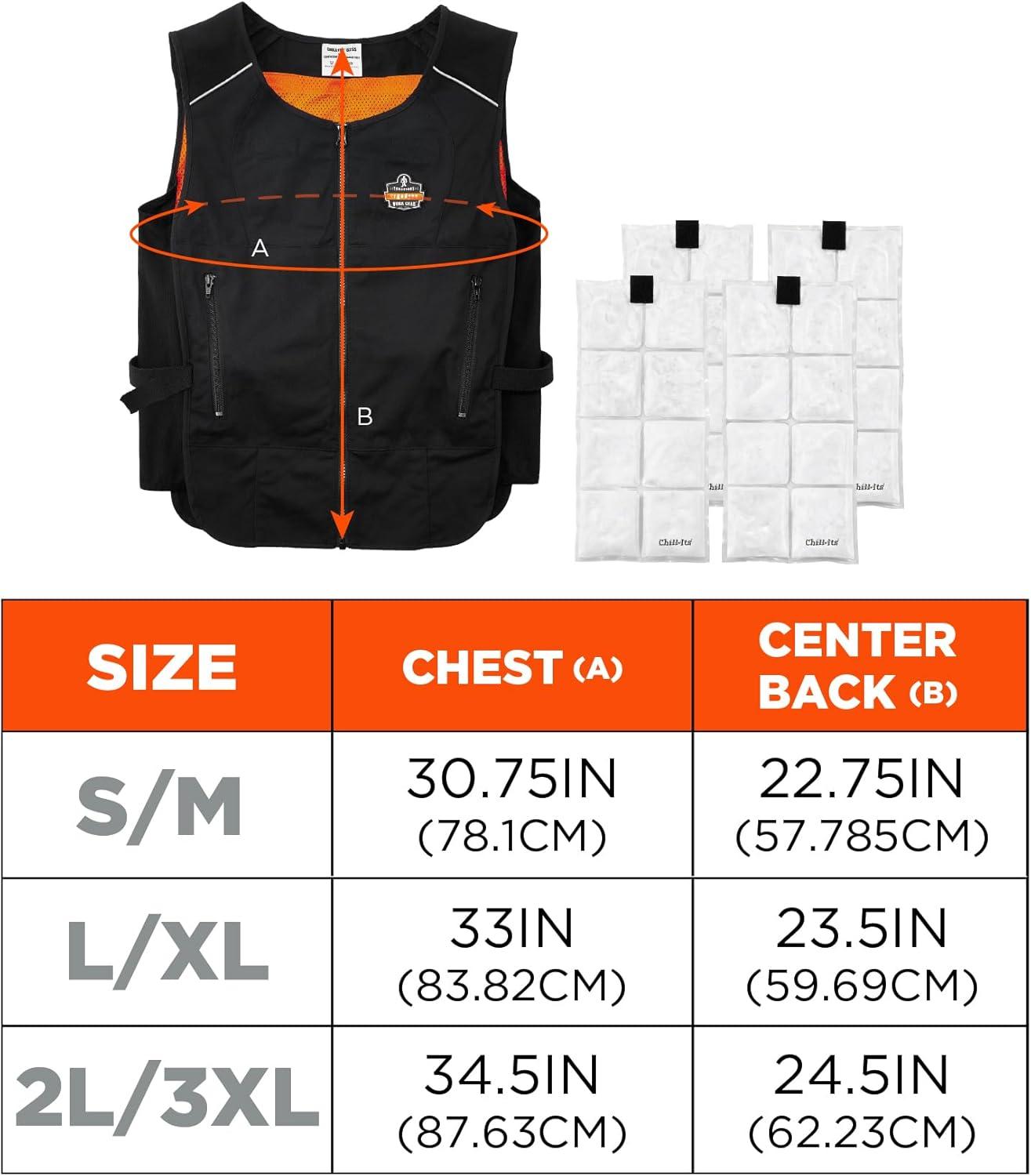 imageErgodyne unisexadult Lightweight Phase Change Cooling Vest With Rechargeable Ice PacksBlack