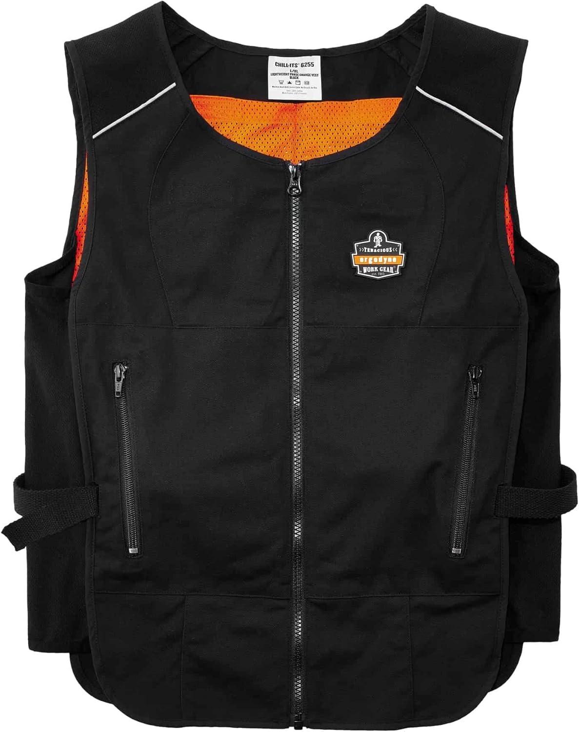imageErgodyne unisexadult Lightweight Phase Change Cooling Vest With Rechargeable Ice PacksBlack