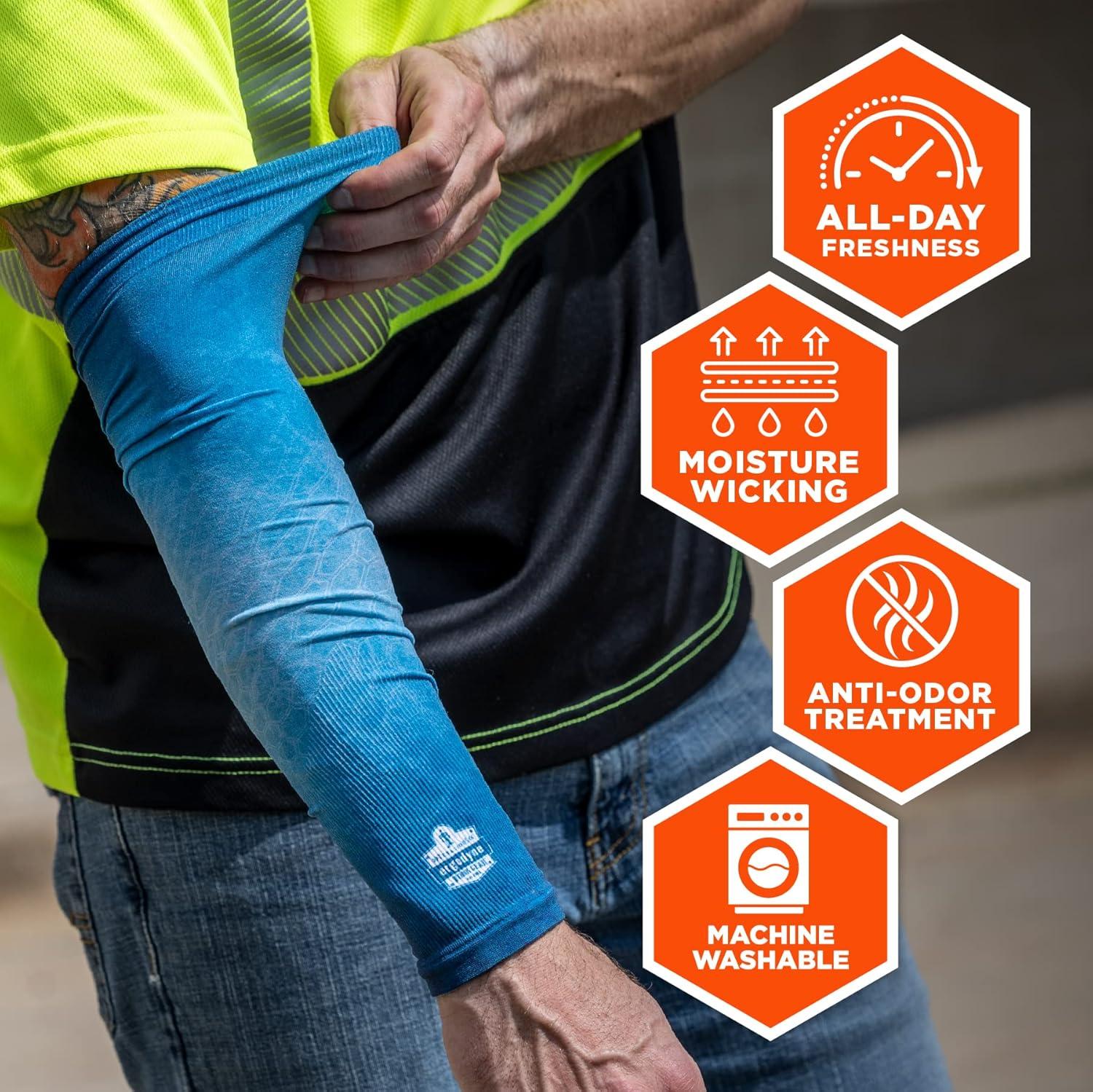 imageErgodyne unisexadult Sun Protection Arm Sleeves PairSun Protection Arm Sleeves PairBlue