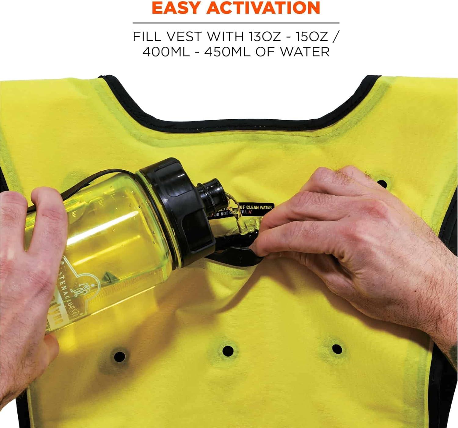 imageEvaporative Cooling Vest Wearer Stays Cool and Dry Breathable Comfort Pull Over Design Ergodyne ChillIts 6687LargeXLarge