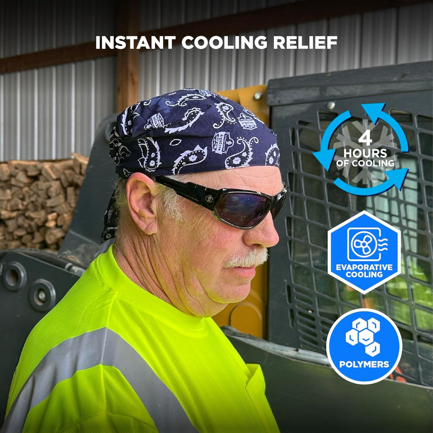 imageErgodyne ChillIts 6710 Evaporative Polymer Cooling Dew Rag 2PackNavy Western