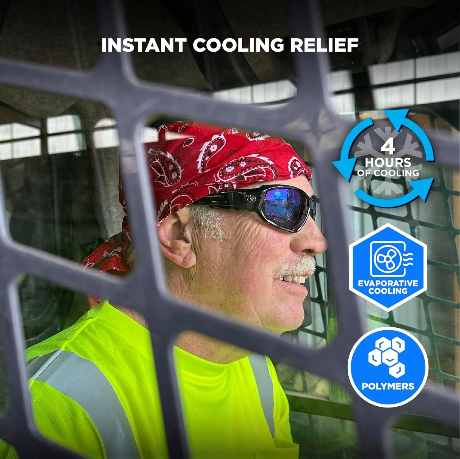 imageErgodyne ChillIts 6710 Evaporative Polymer Cooling Dew Rag 2PackRed Western