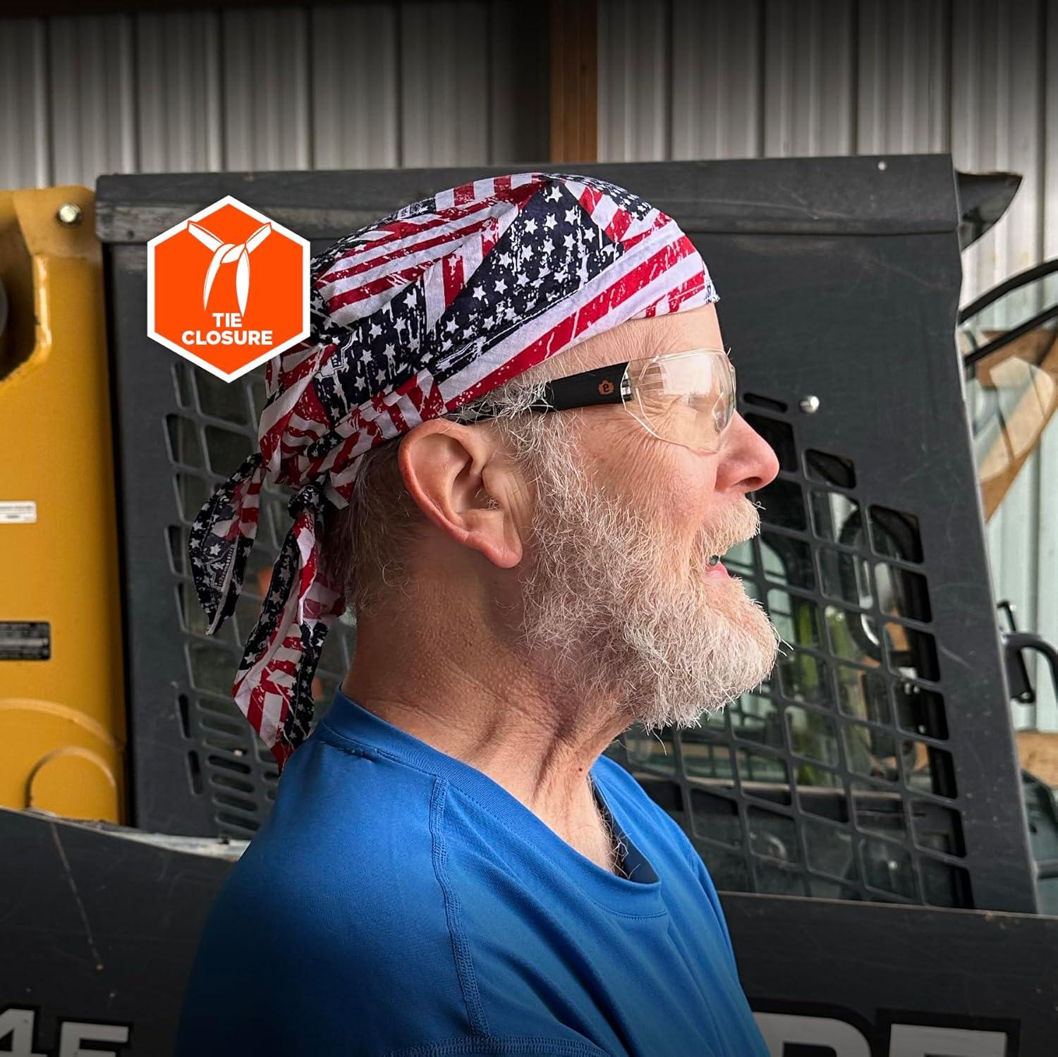 imageErgodyne ChillIts 6710 Evaporative Polymer Cooling Dew Rag 2PackStars and Stripes