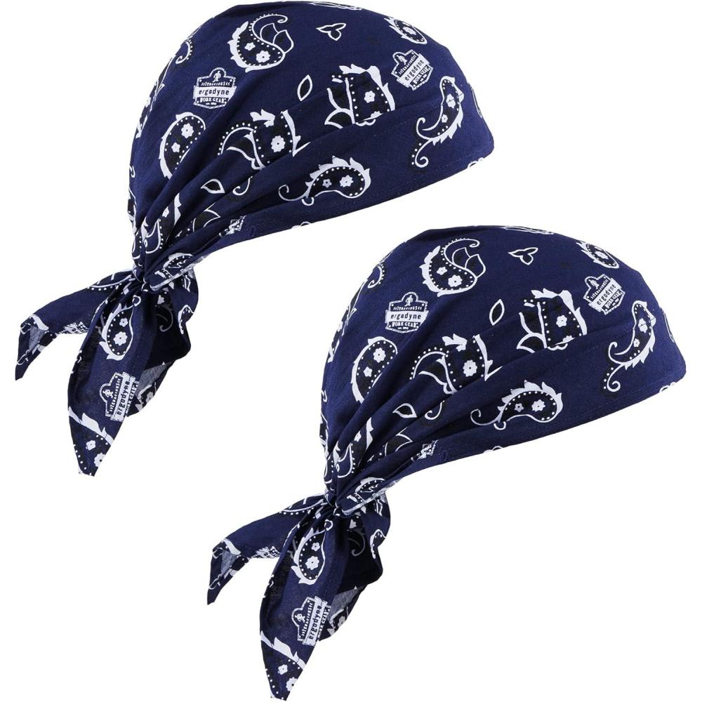 imageErgodyne ChillIts 6710 Evaporative Polymer Cooling Dew Rag 2PackNavy Western
