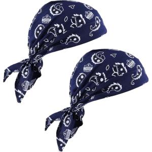 imageErgodyne ChillIts 6710 Evaporative Polymer Cooling Dew Rag 2PackNavy Western