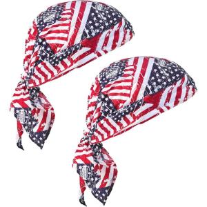imageErgodyne ChillIts 6710 Evaporative Polymer Cooling Dew Rag 2PackStars  Stripes