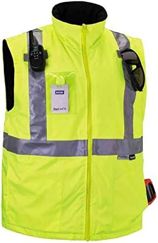 imageHigh Visibility Reflective Thermal Jacket Set Includes Outer Rain Shell ampamp Thermal Jacket with Zip Off SleevesLime