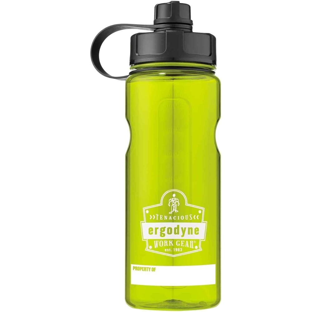 imageErgodyne  13151 Wide Mouth Water Bottle 34 oz BPA Free Fits in Car Cup Holders Chill Its 5151OrangeLime
