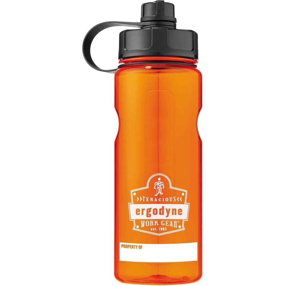 imageErgodyne  13151 Wide Mouth Water Bottle 34 oz BPA Free Fits in Car Cup Holders Chill Its 5151OrangeOrange