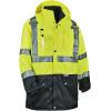 imageHigh Visibility Reflective Thermal Jacket Set Includes Outer Rain Shell ampamp Thermal Jacket with Zip Off SleevesLime