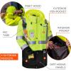 imageHigh Visibility Reflective Thermal Jacket Set Includes Outer Rain Shell ampamp Thermal Jacket with Zip Off SleevesLime